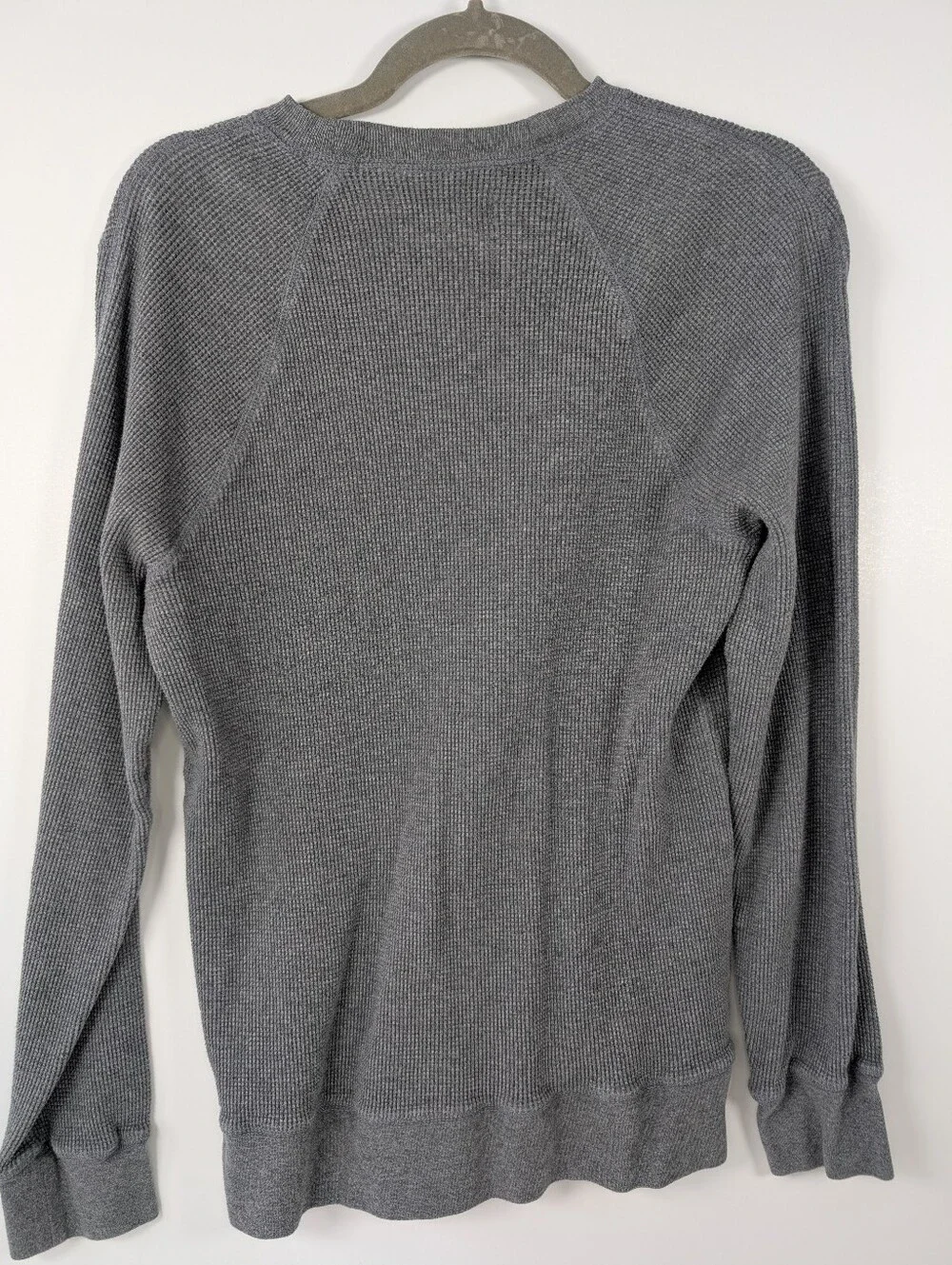 Everlane Waffle Knit Long Sleeve Crewneck Bundle - Heather Gray & Orange - M
